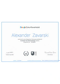 Zertifizierung Google Zukunftswerkstatt